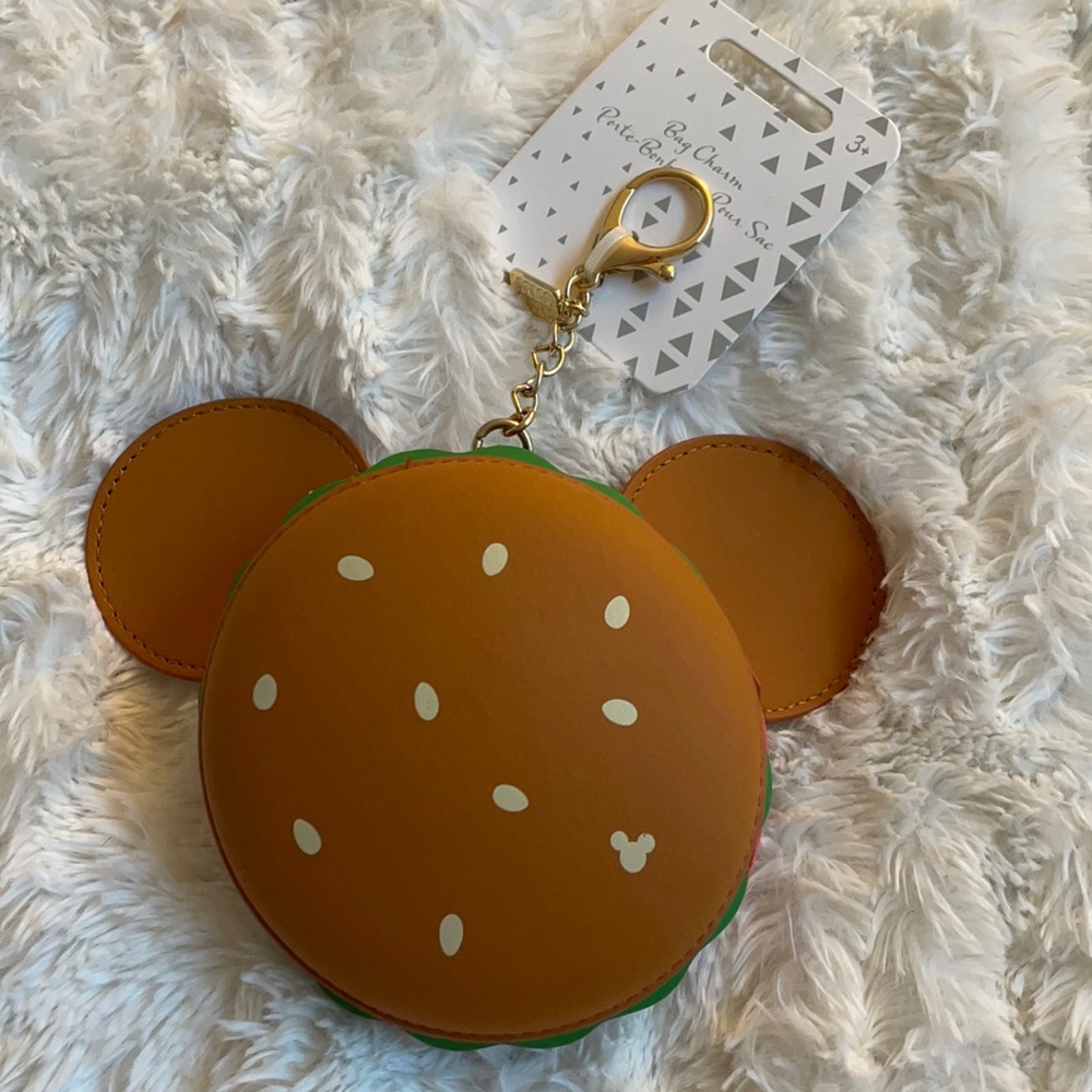 Mickey Hamburger Change Purse Key Chain